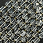 Clear Quartz Rectangular Faceted Cushion Cut 10xÂ8 mm Beads image 2