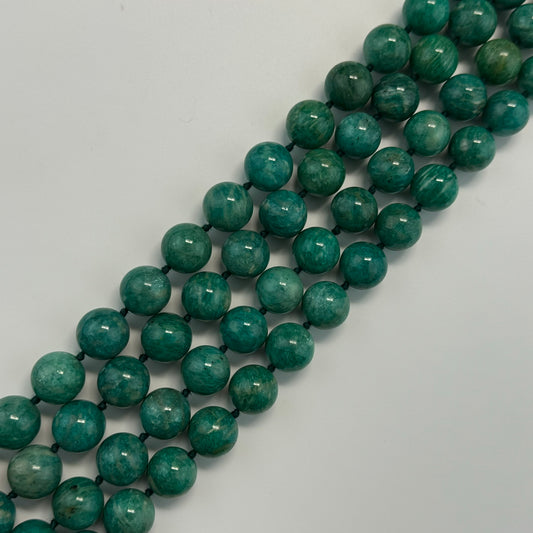 Brazilian Amazonite Polished Round Gemstone Beads - (AAAA Quality)