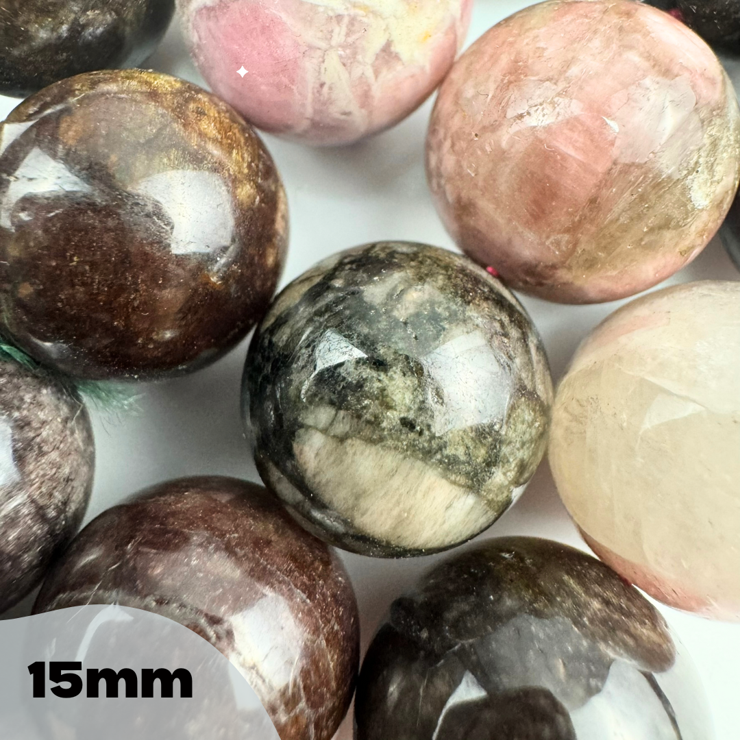 Multi-Coloured Tourmaline Polished Round Beads image 9