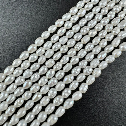 White and Pink Pearl  5.5x3.5mm image 3