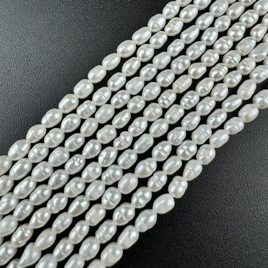 White and Pink Pearl  5.5x3.5mm image 3