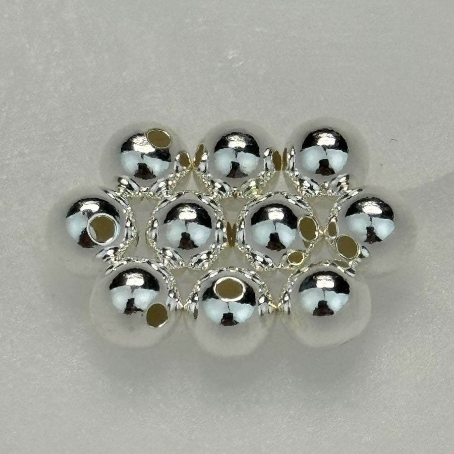 925 Sterling Silver Smooth Beads Set - Various Colors - 3mm to 8mm - (10/pkg) image 0