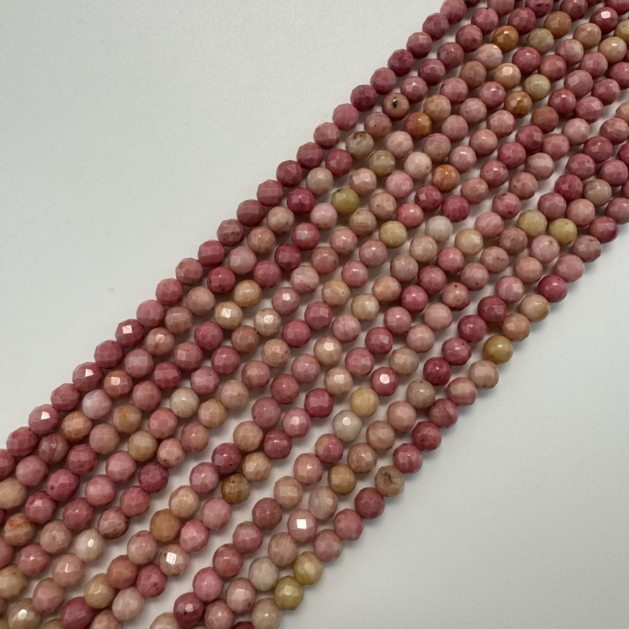 Rhodonite Faceted Round Beads (A Quality) image 0
