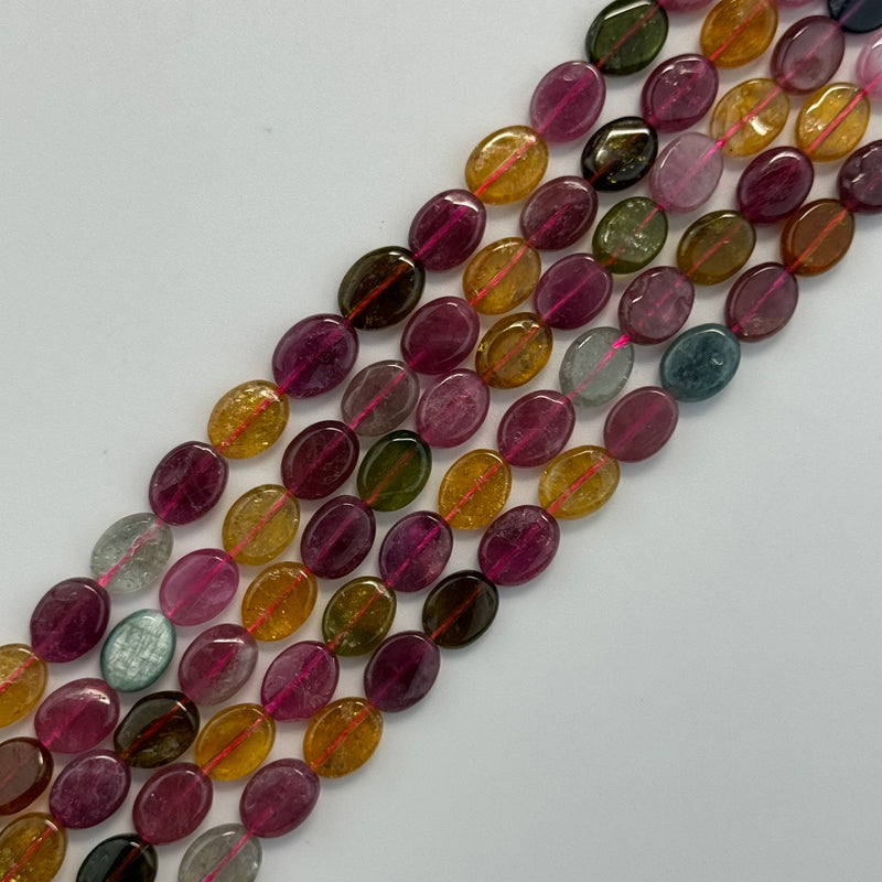 Tourmaline Flat Oval Beads