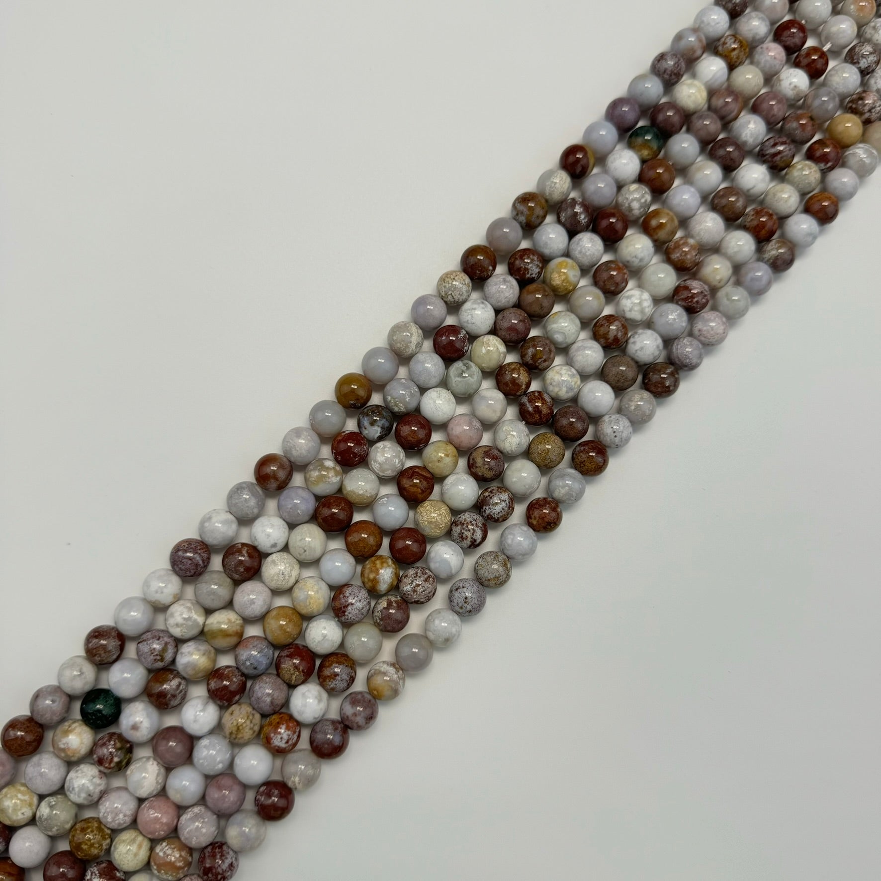 Pink Mexican Ocean Jasper Polished Round Beads image 6