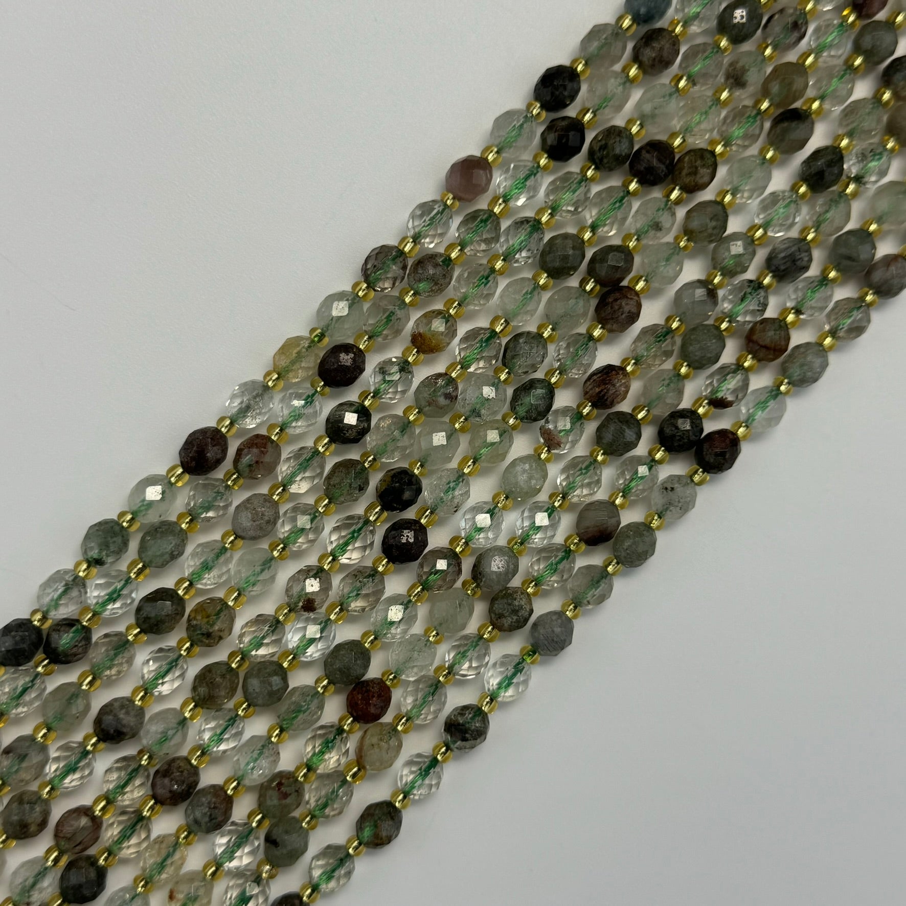 Lodalite (Chlorite) Faceted Barrel 8Ã—6 mm Beads image 0