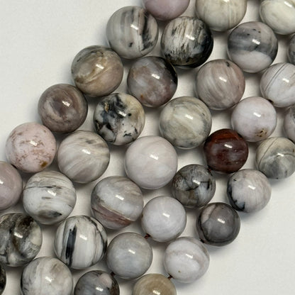 White Petrified Wood Polished Round Beads image 7