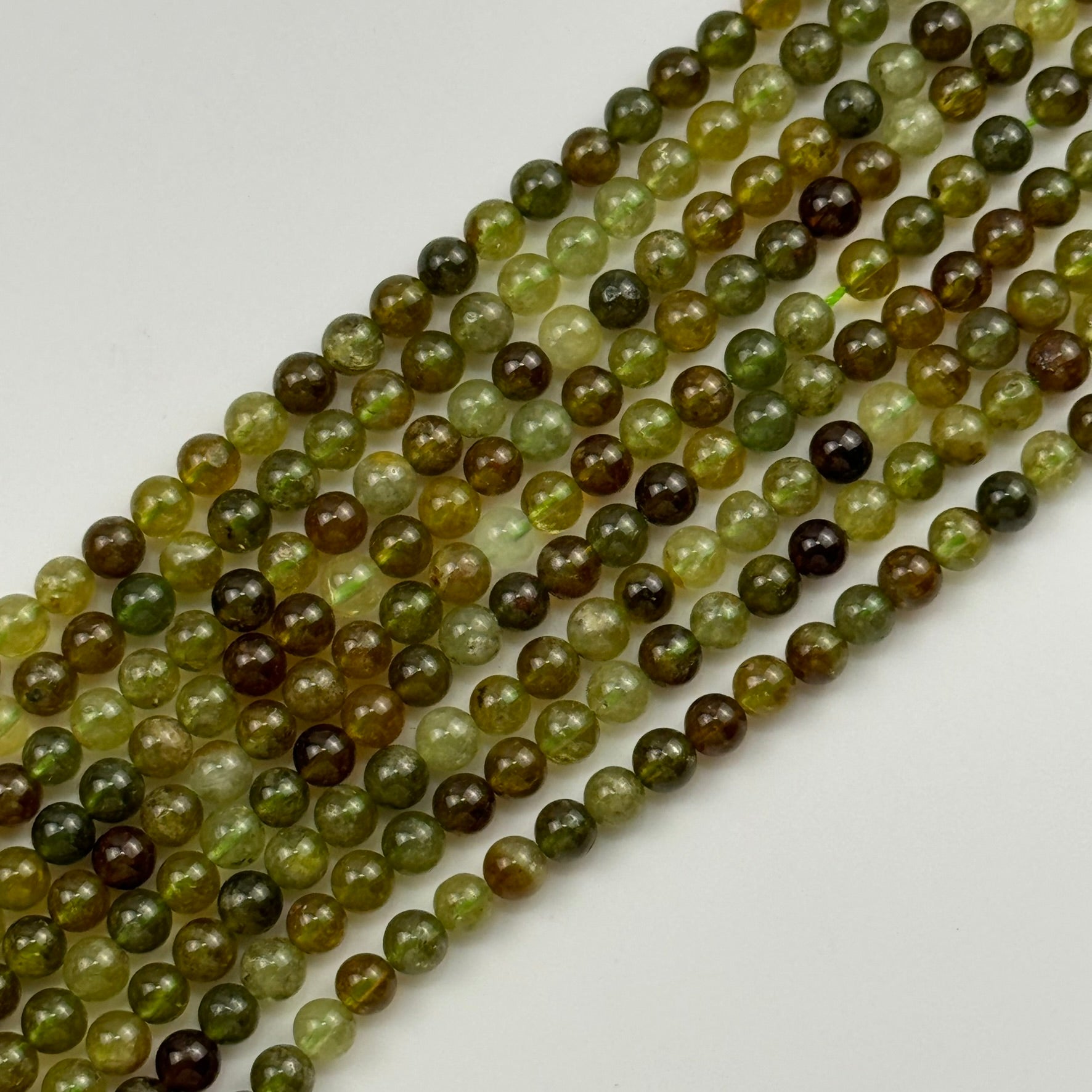 Green Garnet Polished Round Beads image 2