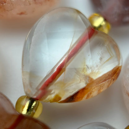 Hematoid Quartz Faceted Heart Shape Beads image 8