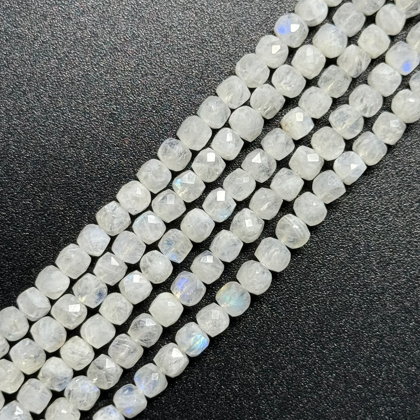 Faceted Square Semi Precious Stone Beads