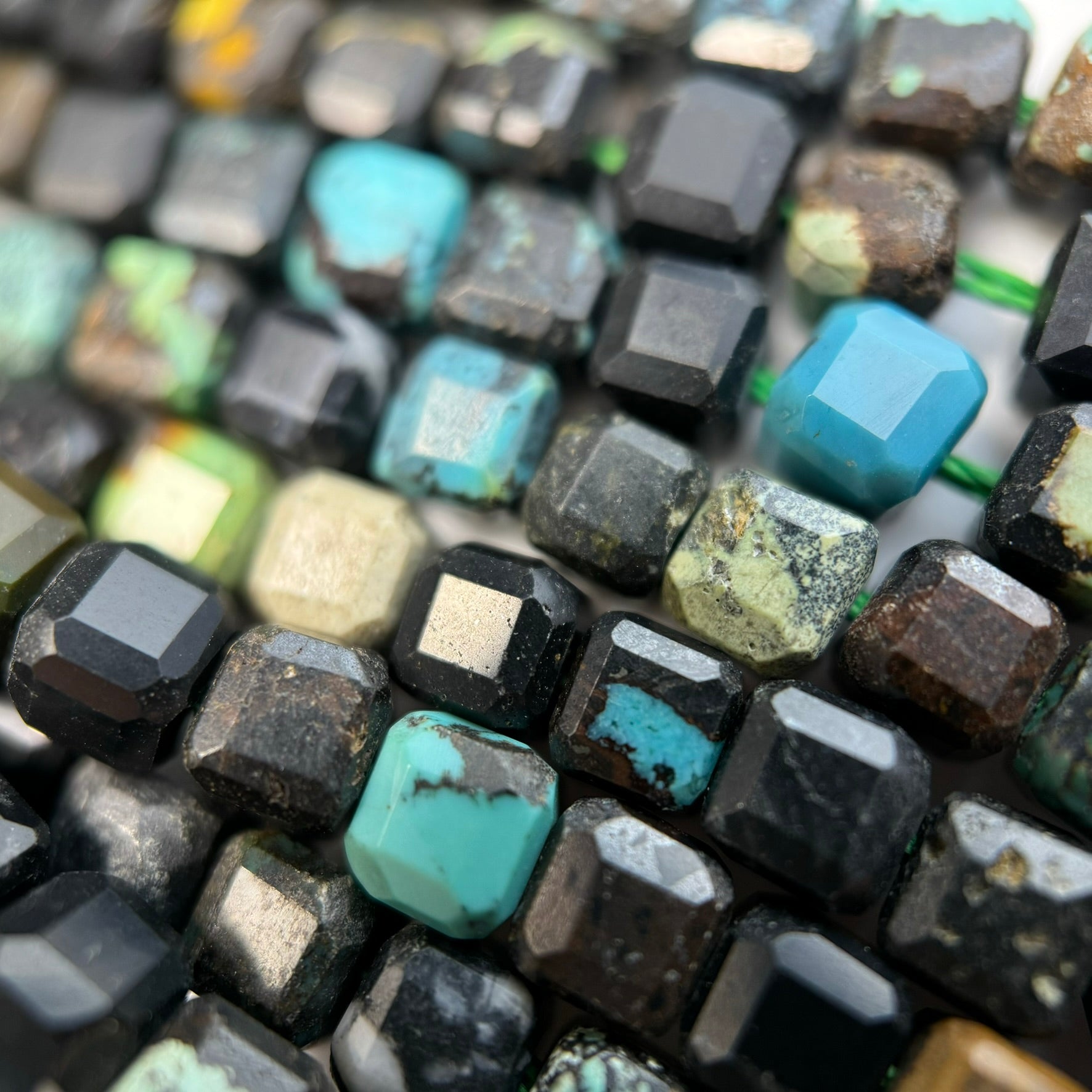 Turquoise Square Beads image 5
