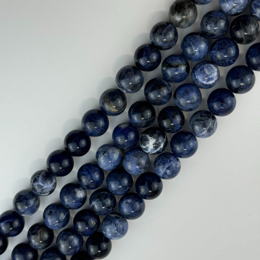 Sodalite Polished Round Beads - (AA Quality)