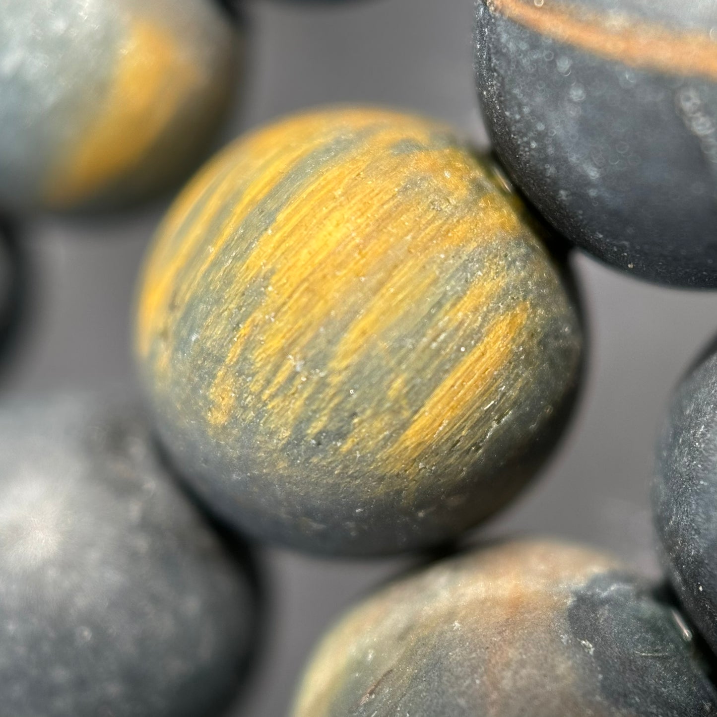 Blue Tiger's Eye Frosted Round Beads image 1