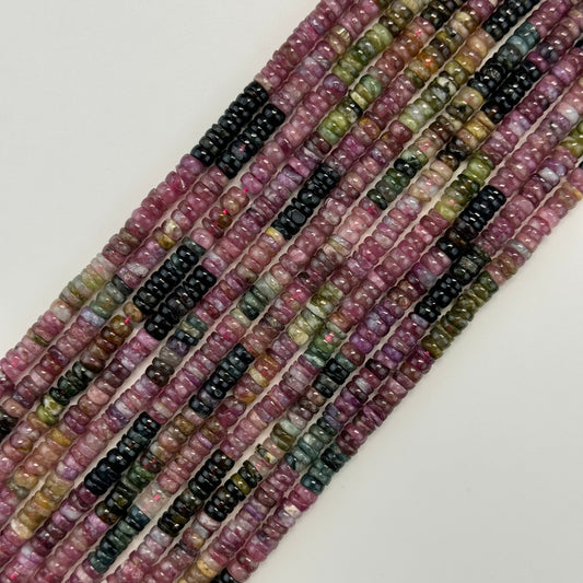 Tourmaline Rondelle Polished Beads