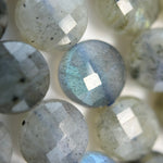 Labradorite Lentils Faceted Beads image 3