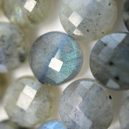 Labradorite Lentils Faceted Beads image 3