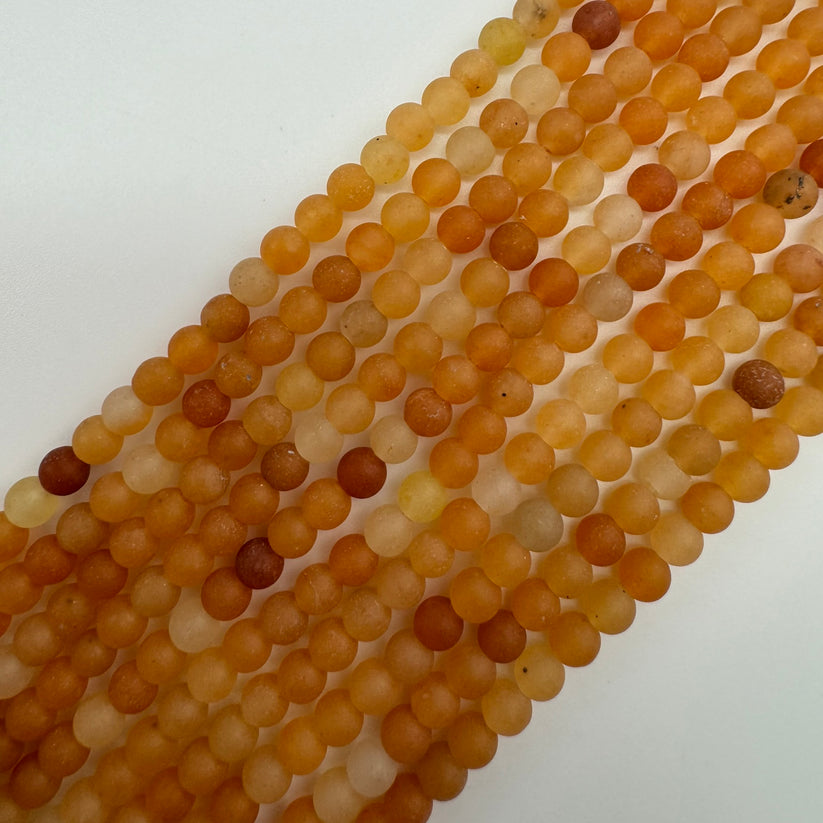 Frosted Matte Round Gemstone Beads