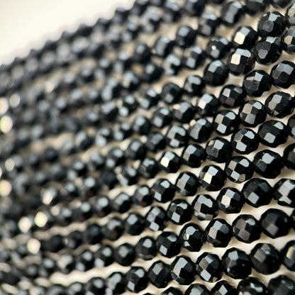 Onyx Faceted Round Beads( 2-4.5mm) image 1