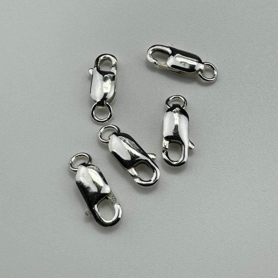 925 Sterling Silver Oblong Lobster Clasp Open Jump Ring (5/pkg) image 0