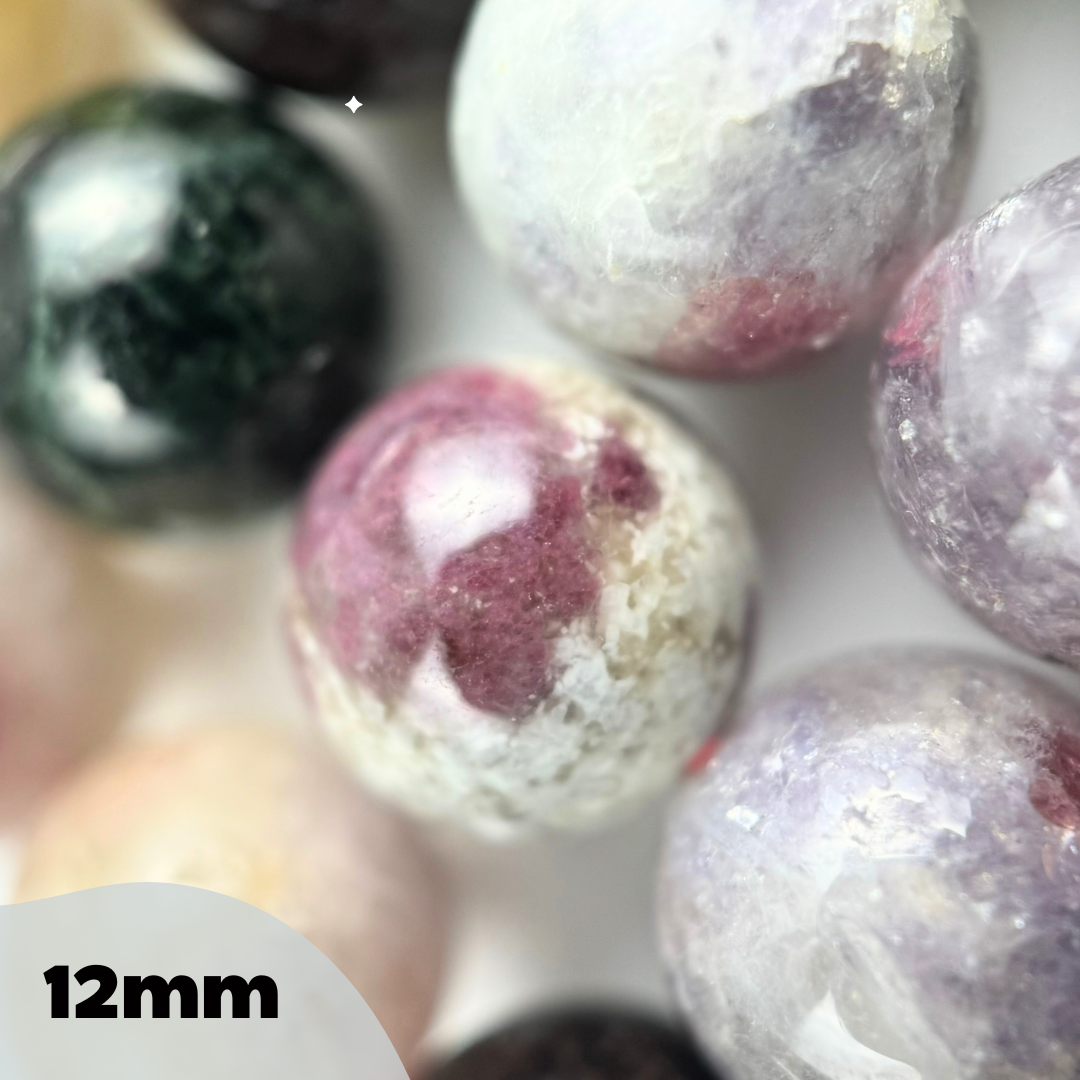 Multi-Coloured Tourmaline Polished Round Beads image 12