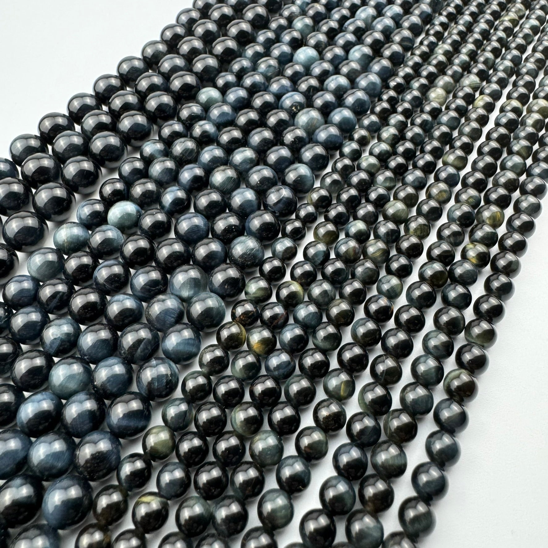 Natural Blue Tiger's Eye AA Polished Round Beads image 0
