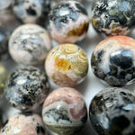 Dendritic Rhodochrosite Polished Round Beads image 5