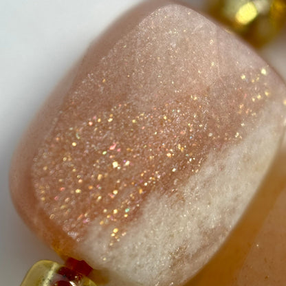Sunstone Moonstone Rectangular Faceted Cushion Cut Beads10xÂ8 mm Beads image 4