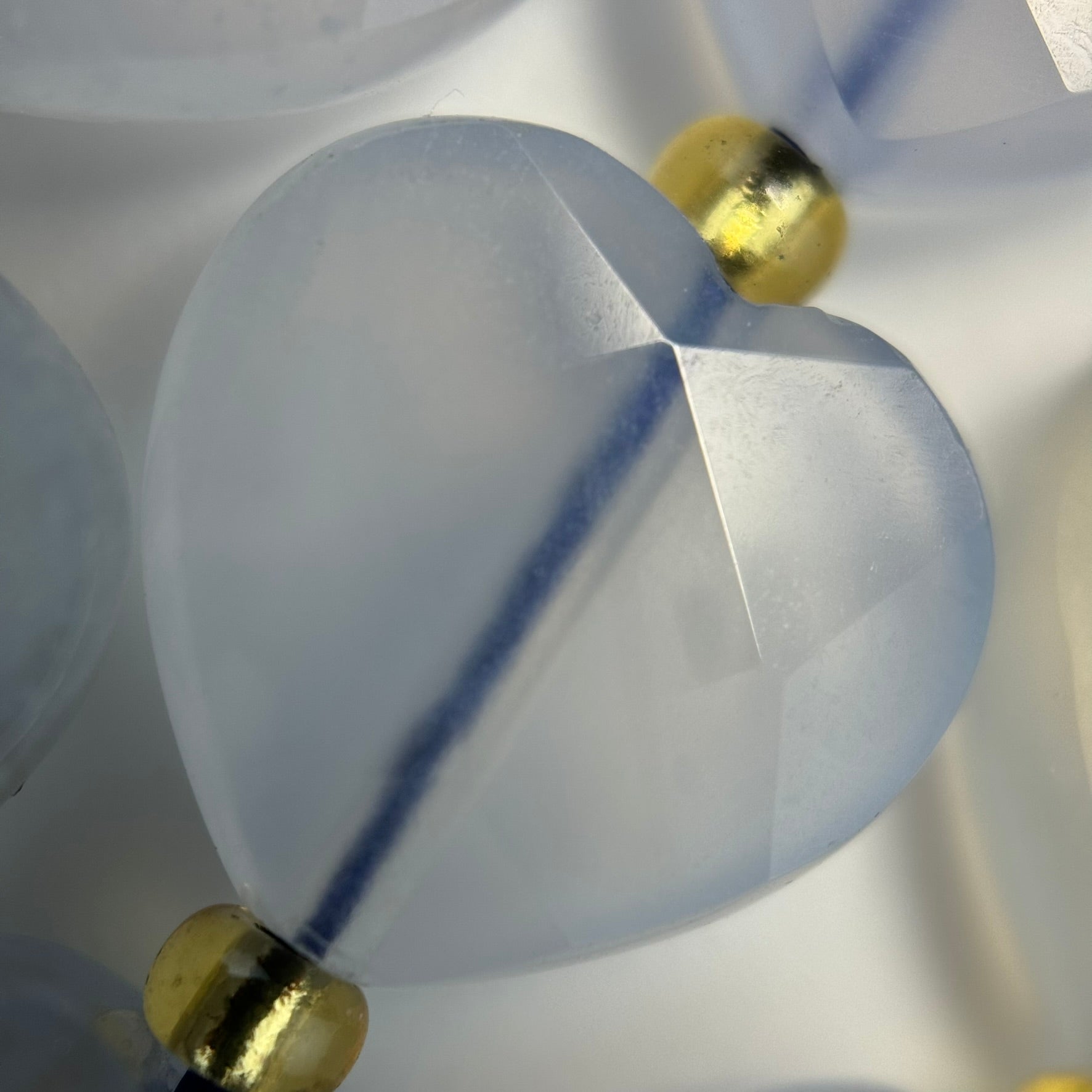 Blue Chalcedony Faceted Heart Shape Beads image 2