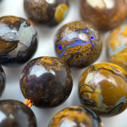 Australian AA Boulder Opal Polished Round Beads image 6