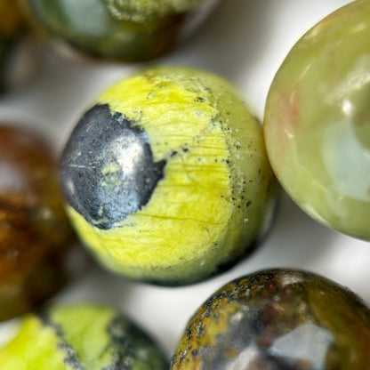 Green Dendritic Opal Polished Round Beads image 9