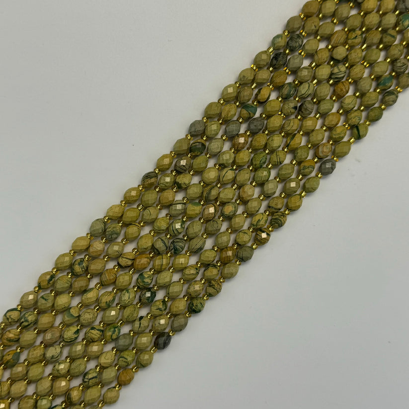 Barrel Faceted Natural Gemstone Beads