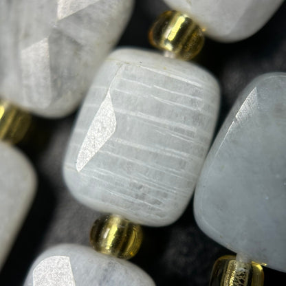 Rainbow Moonstone Rectangular Faceted Cushion Cut 10xÂ8 mm Beads image 5
