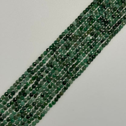 Emerald Lentil Shape Gemstone Beads (A Quality)
