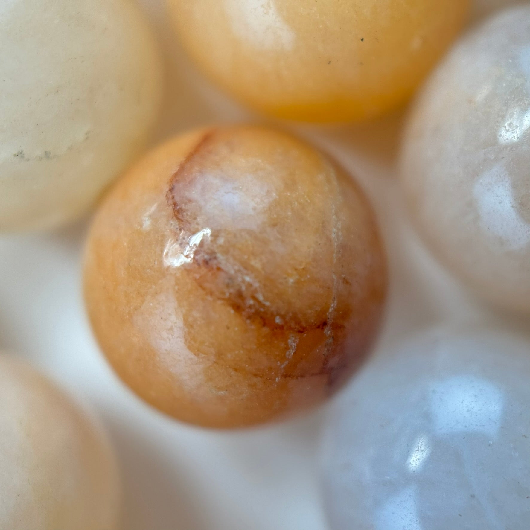 Peach Aventurine Quartz Polished Round Beads image 2