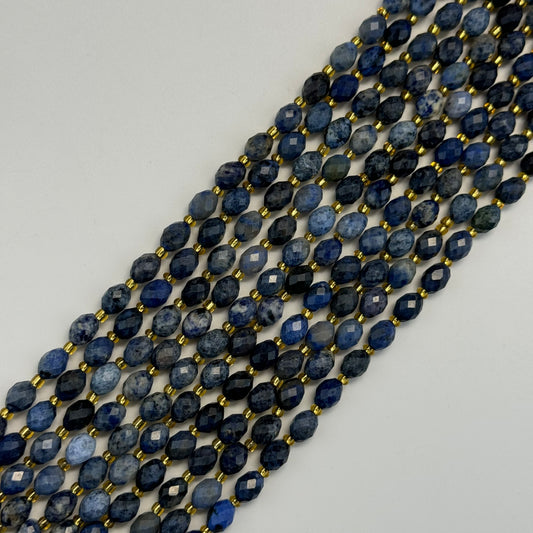 Dumortierite Faceted Beads - Barrel Shape