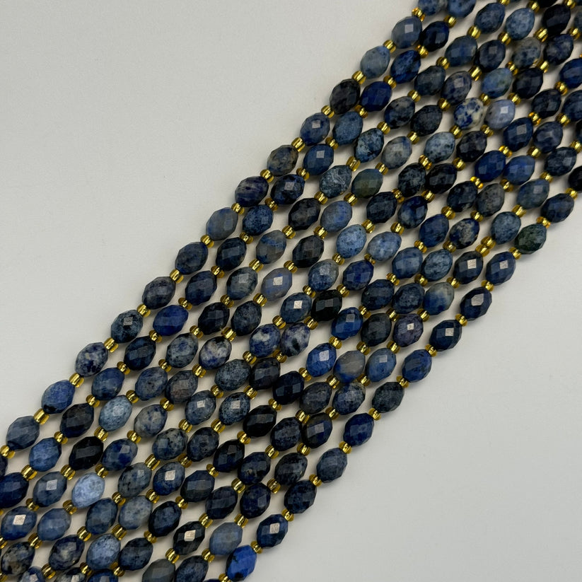 Barrel Faceted Natural Gemstone Beads