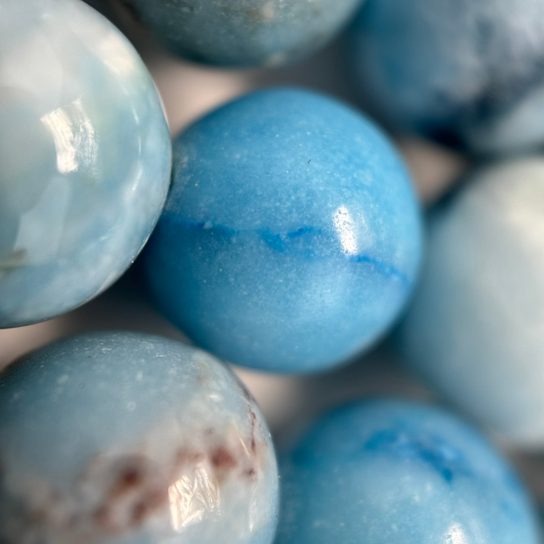 Blue Quartz Polished Round Beads image 7