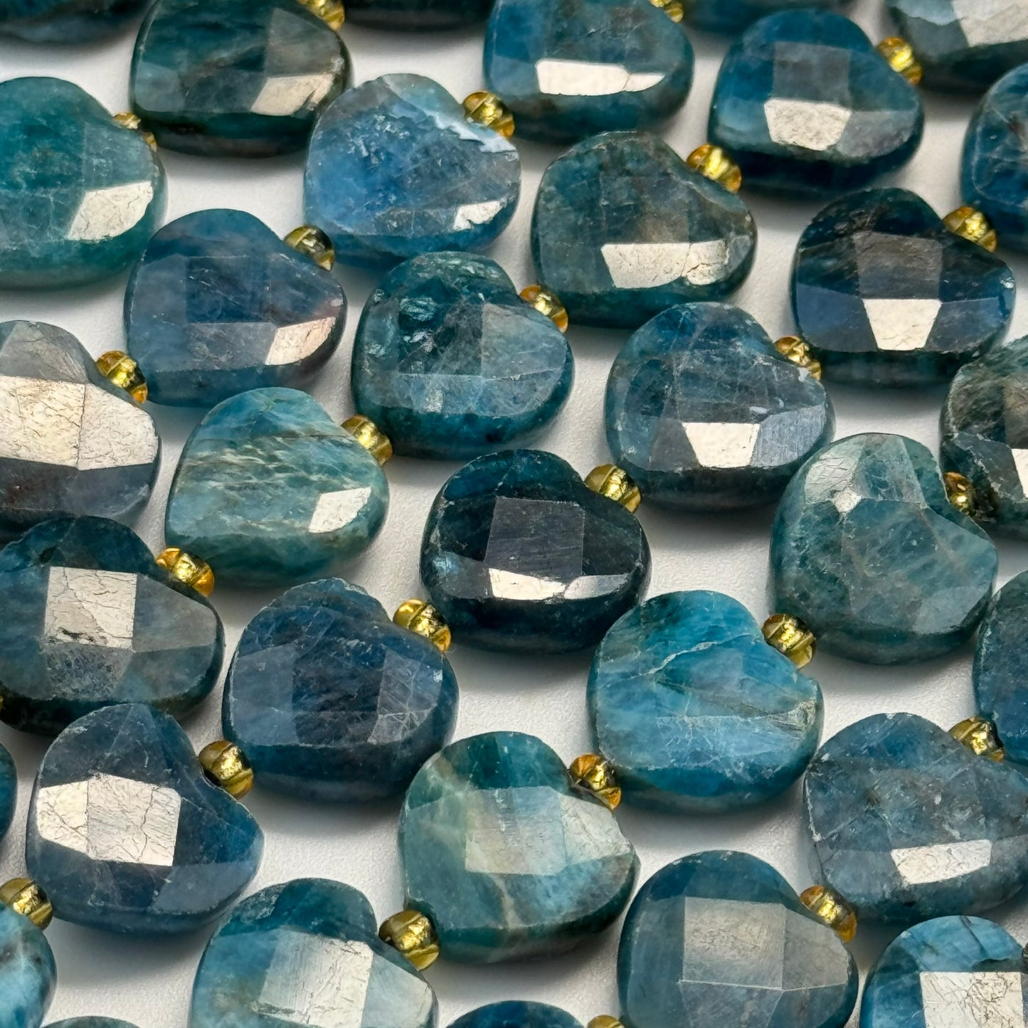 Blue Apatite Faceted Heart Shaped Beads image 1