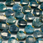 Blue Apatite Faceted Heart Shaped Beads image 1
