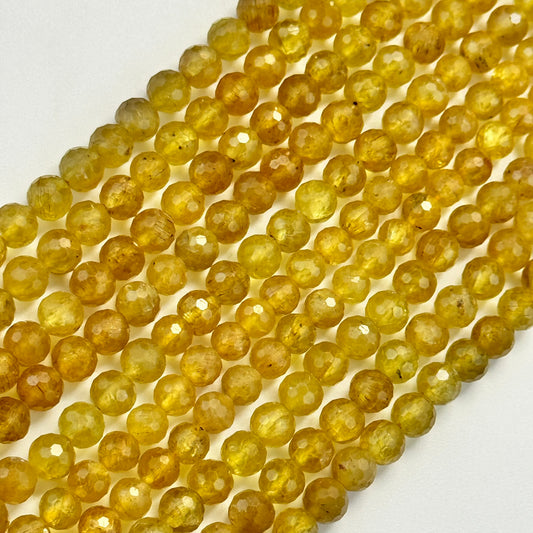Yellow Apatite Faceted Round Beads image 0