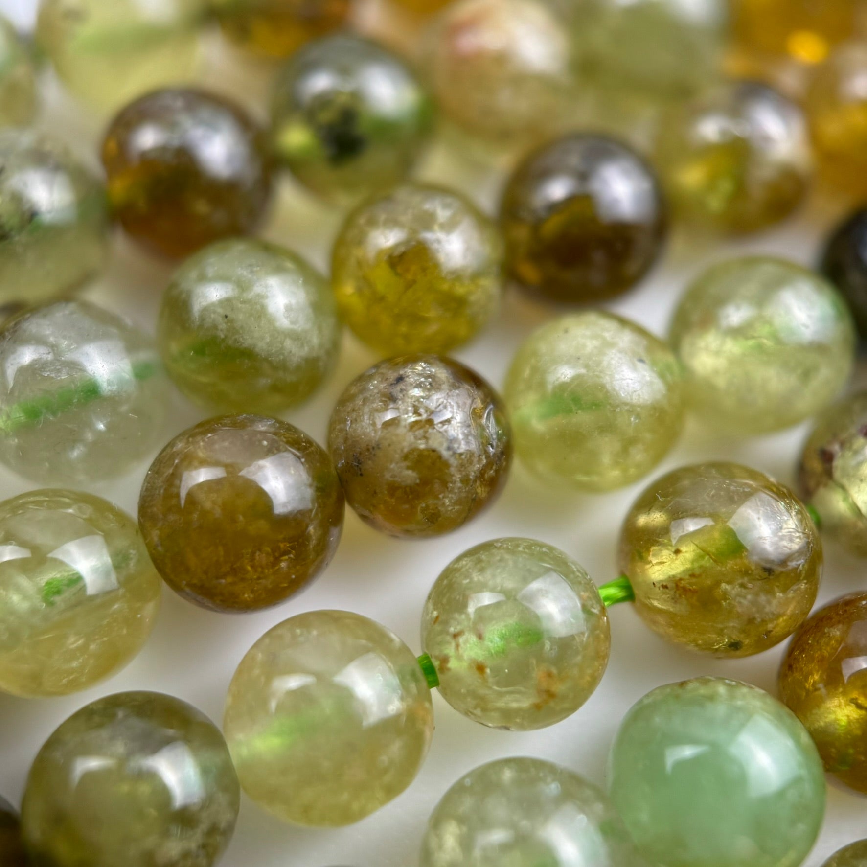 Green Garnet Polished Round Beads image 3