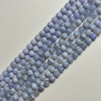 Blue Lace Agate Polished Round Beads image 0