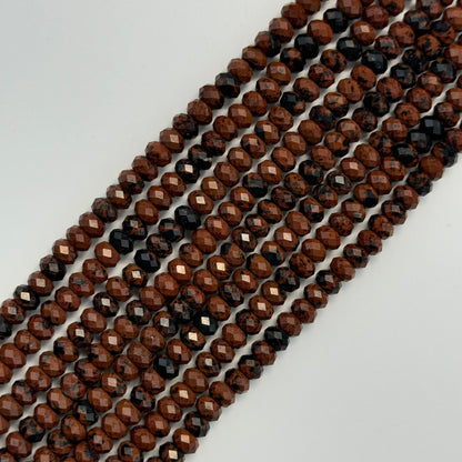 Mohagany Obsidian Faceted Rondelle Beads image 0