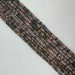 Dendritic Rhodonite Frosted Rondelle Beads image 1