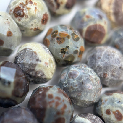 Ocean Fossil Jasper Faceted Rondelle Beads image 6