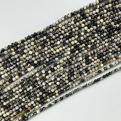 Black Network Jasper Polished Round Beads image 8