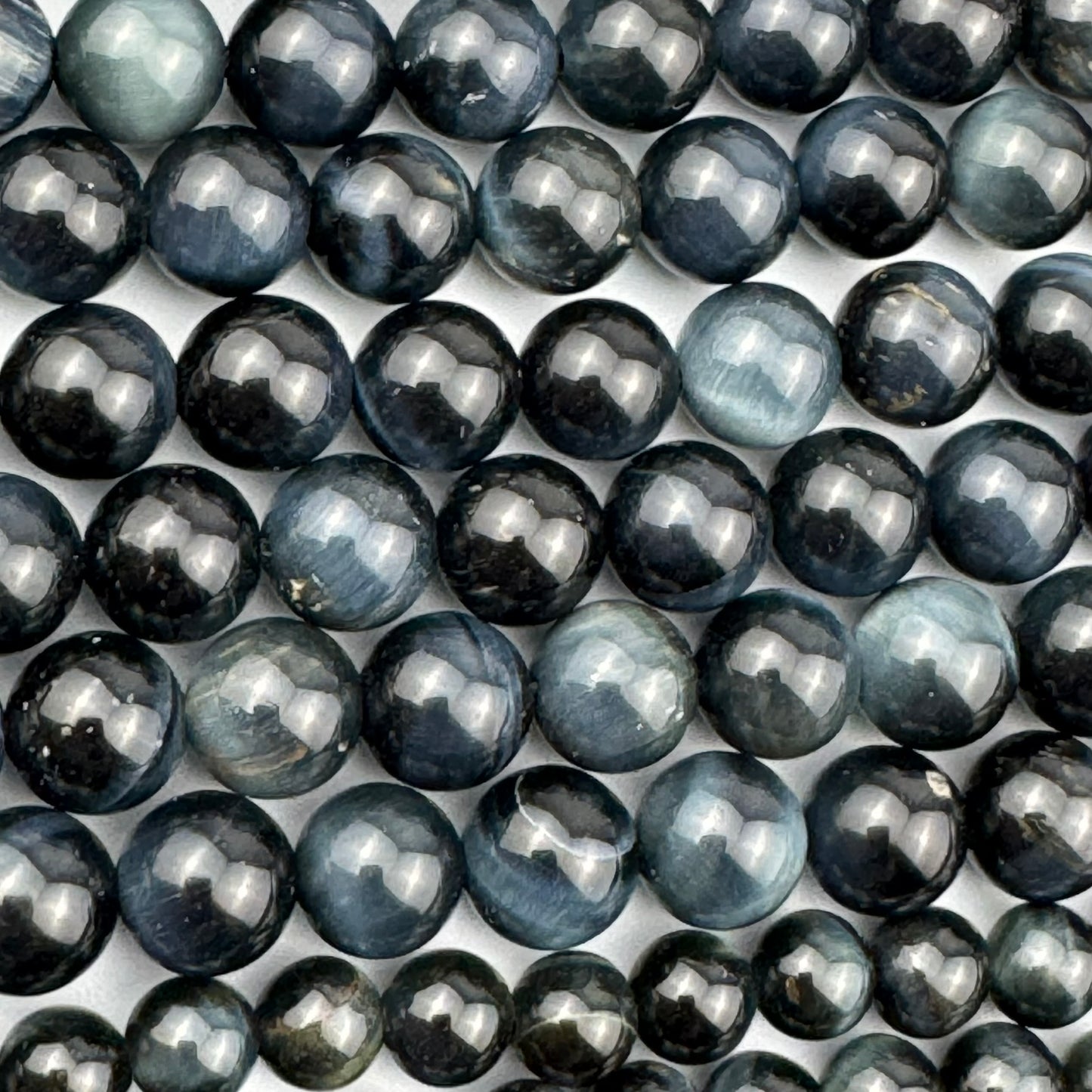Natural Blue Tiger's Eye AA Polished Round Beads image 3