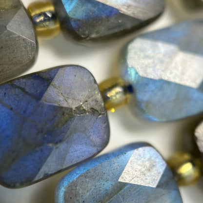 Labradorite Rectangular Faceted Cushion Cut Beads10xÂ8 mm Beads image 3