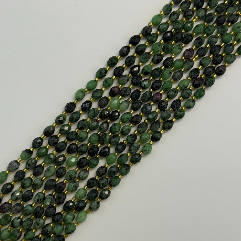 Barrel Faceted Natural Gemstone Beads