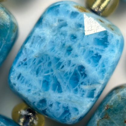 Blue Apatite Rectangular Faceted Cushion Cut Beads10xÂ8 mm Beads image 2
